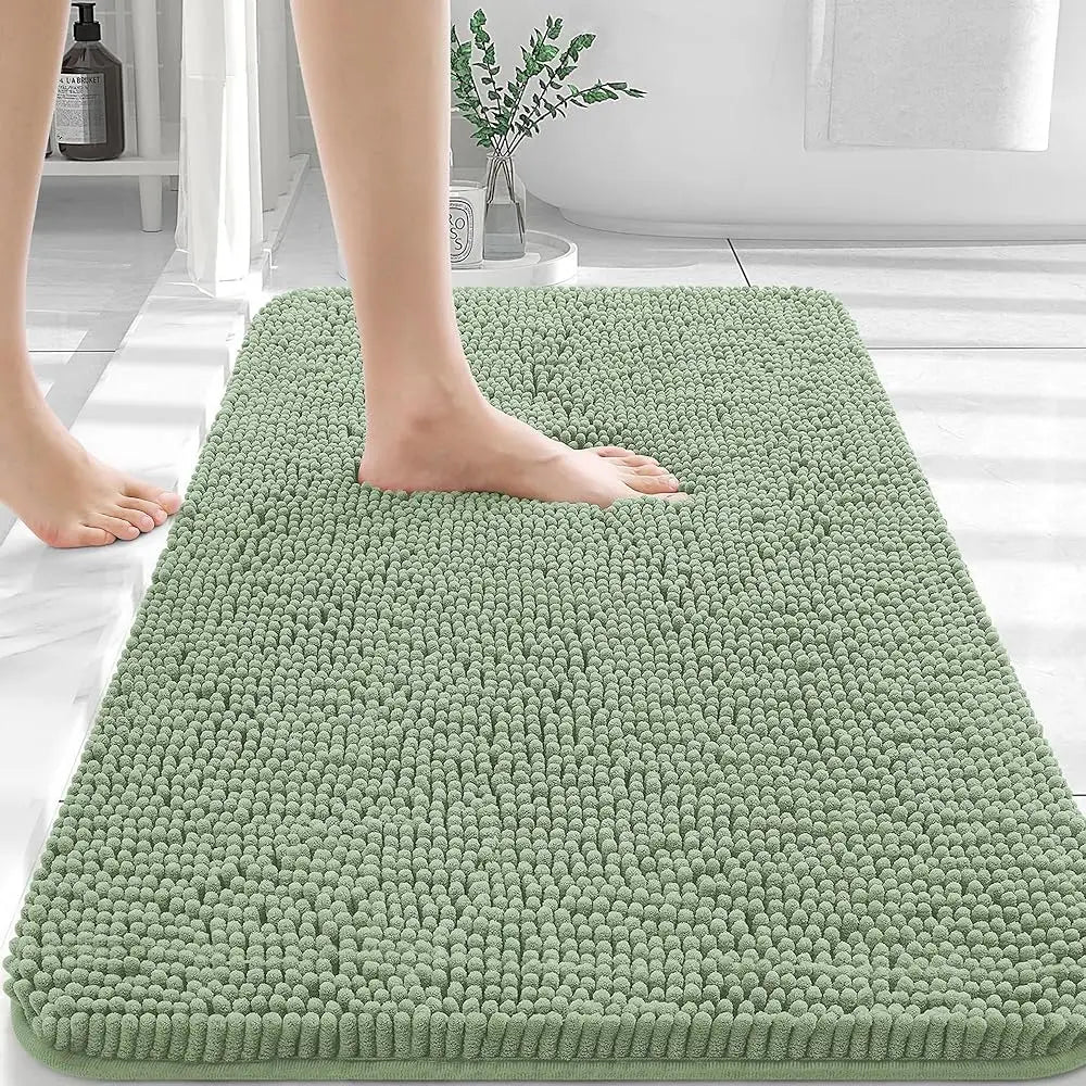 Bathroom Rugs 30X20, Extra Soft Absorbent Chenille Bath Rugs, Rubber Backing Qui Dry, Hine Washable Bath Mats For Bathroom