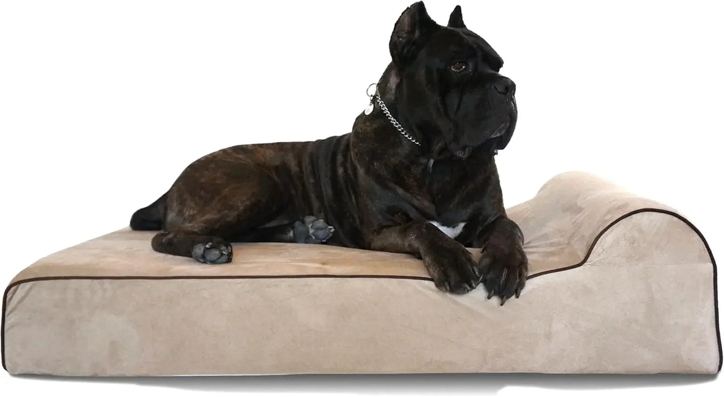 Orthopedic Dog Bed Memory Foam Dog Bed for Arthritic and Elderly Dogs Machine Washable Dog Bed with Waterproof Liner Large