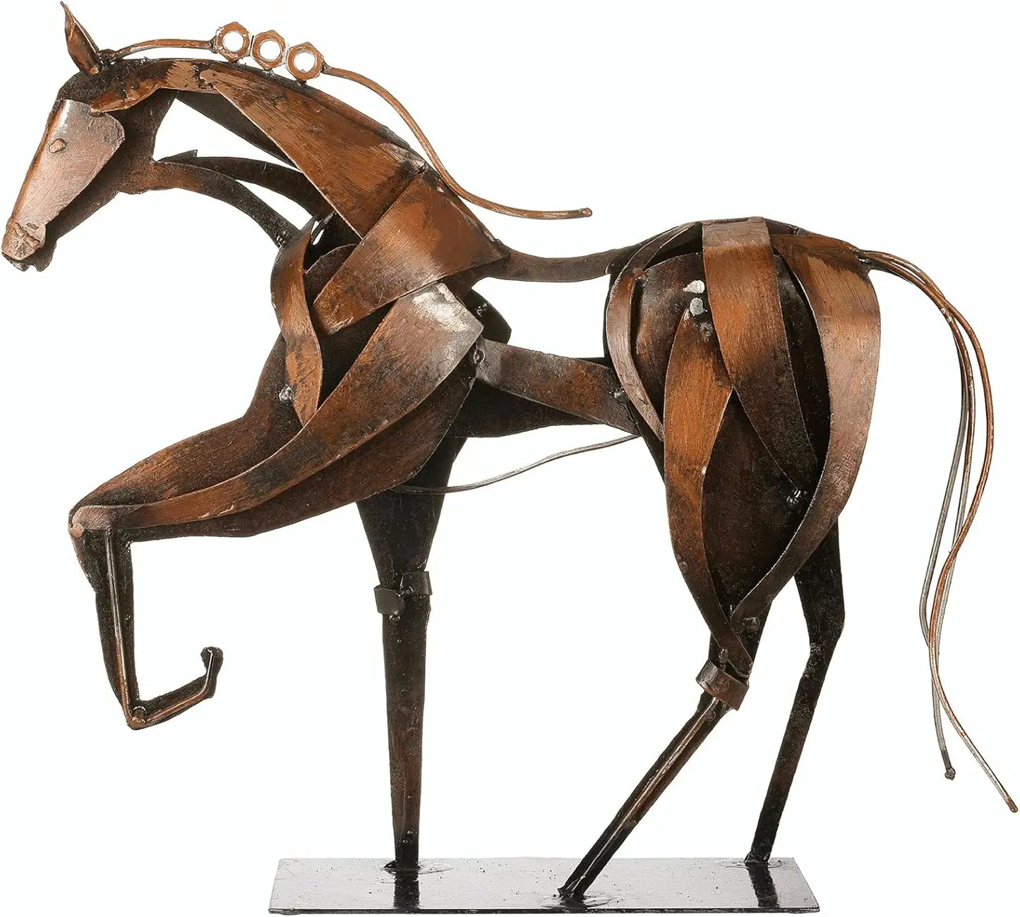 Horse Statue-Unique Rustic Decor for Office&Home -Hand-Painted Metal Sculpture - Perfect Handicraft Gift for Horse Lovers (Grey)