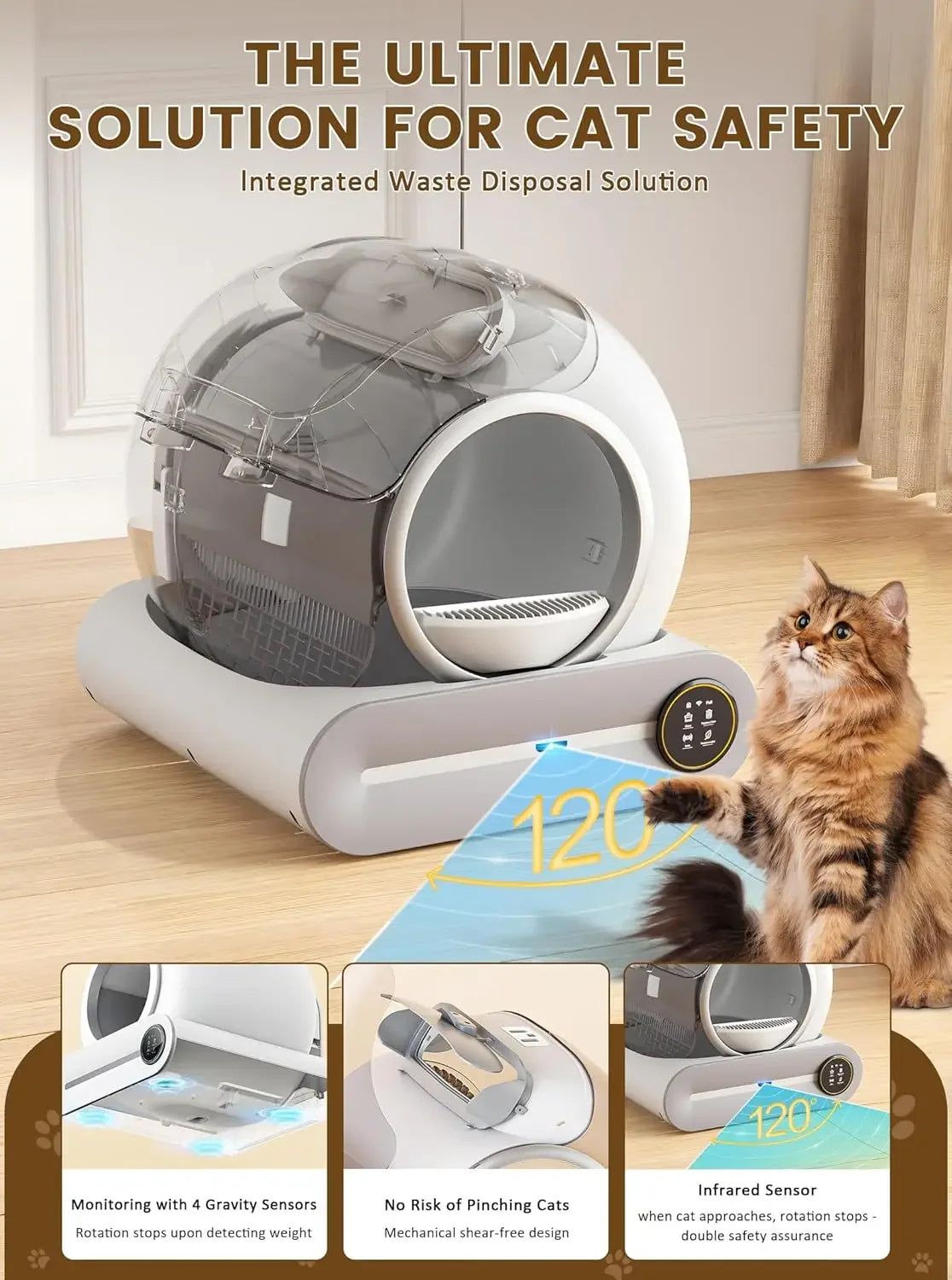 (2025) Self Cleaning Litter Box, Upgraded Robot Automatic Litter Box for Multiple Cats, 65L+9L Extra Large