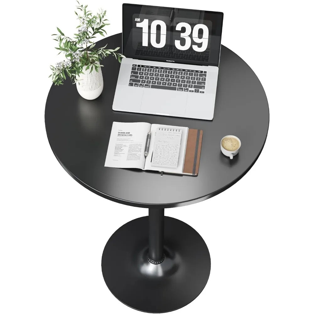 Round Bistro Pub Table 4 Pack Modern Style Metal Base MDF Top Cocktail Bar Height Dining Room Party