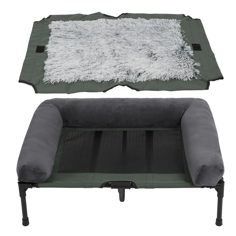 Extra Large Outdoor Raised Dog Bed With Cooling Mat