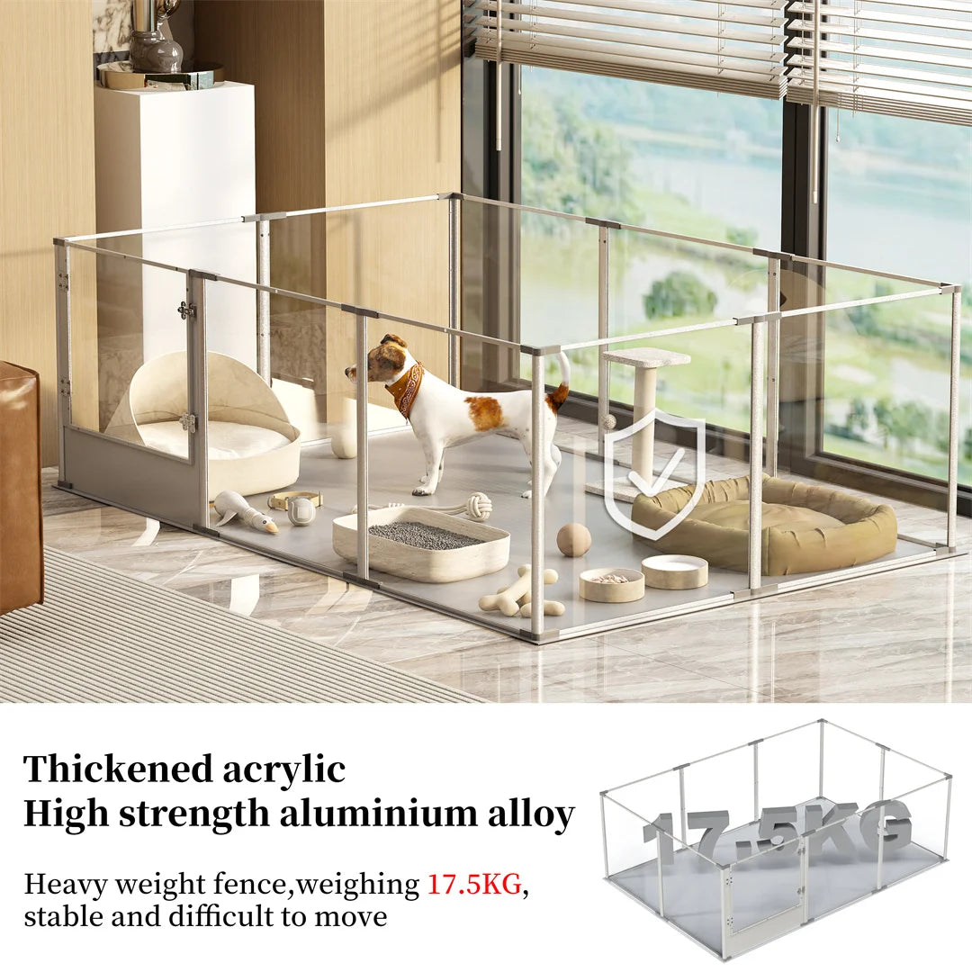 Whelping Playpen Clear Acrylic Dog Fence Waterproof Pad