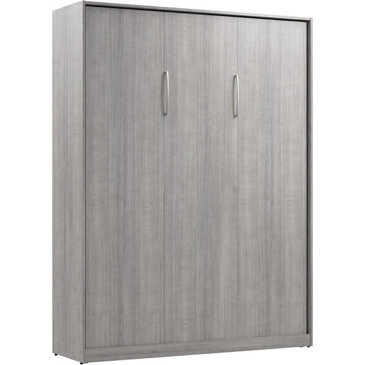 Claremont Queen Size Murphy Bed in Platinum Gray, Space-Saving Sleeping Arrangement for Multipurpose Area, Bedroom, or Guest Ro