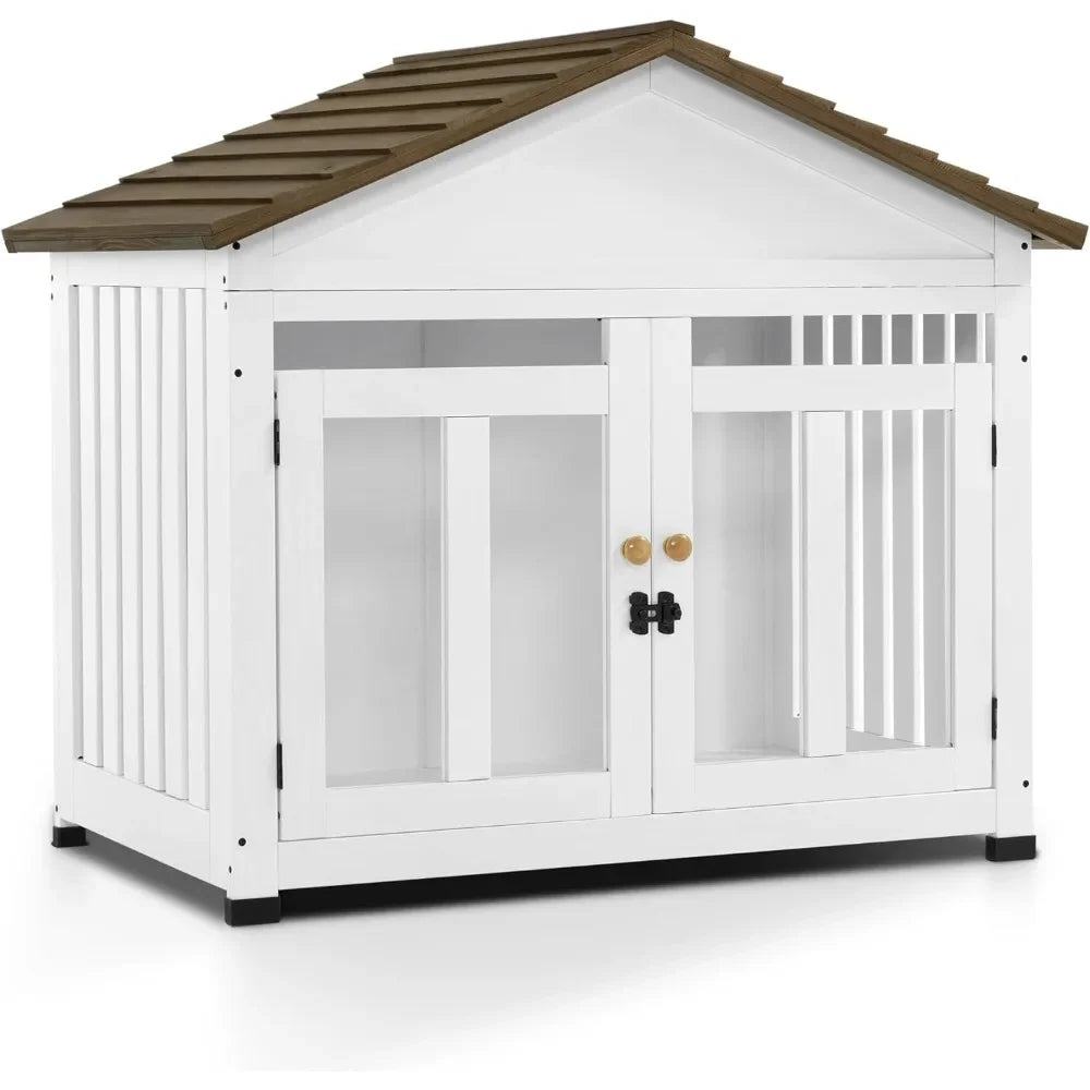 Wooden Dog House Furniture Solid Wood Pet Kennel Indoor for Small and Medium Dogs