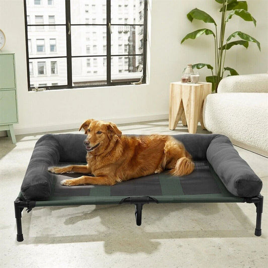 Extra Large Outdoor Raised Dog Bed With Cooling Mat