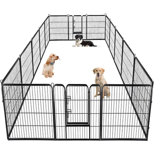 Dog Playpen Indoor 40 Inch 16 Panels Metal Dog Pen Pet Fence Outdoor Exercise Pen with Doors