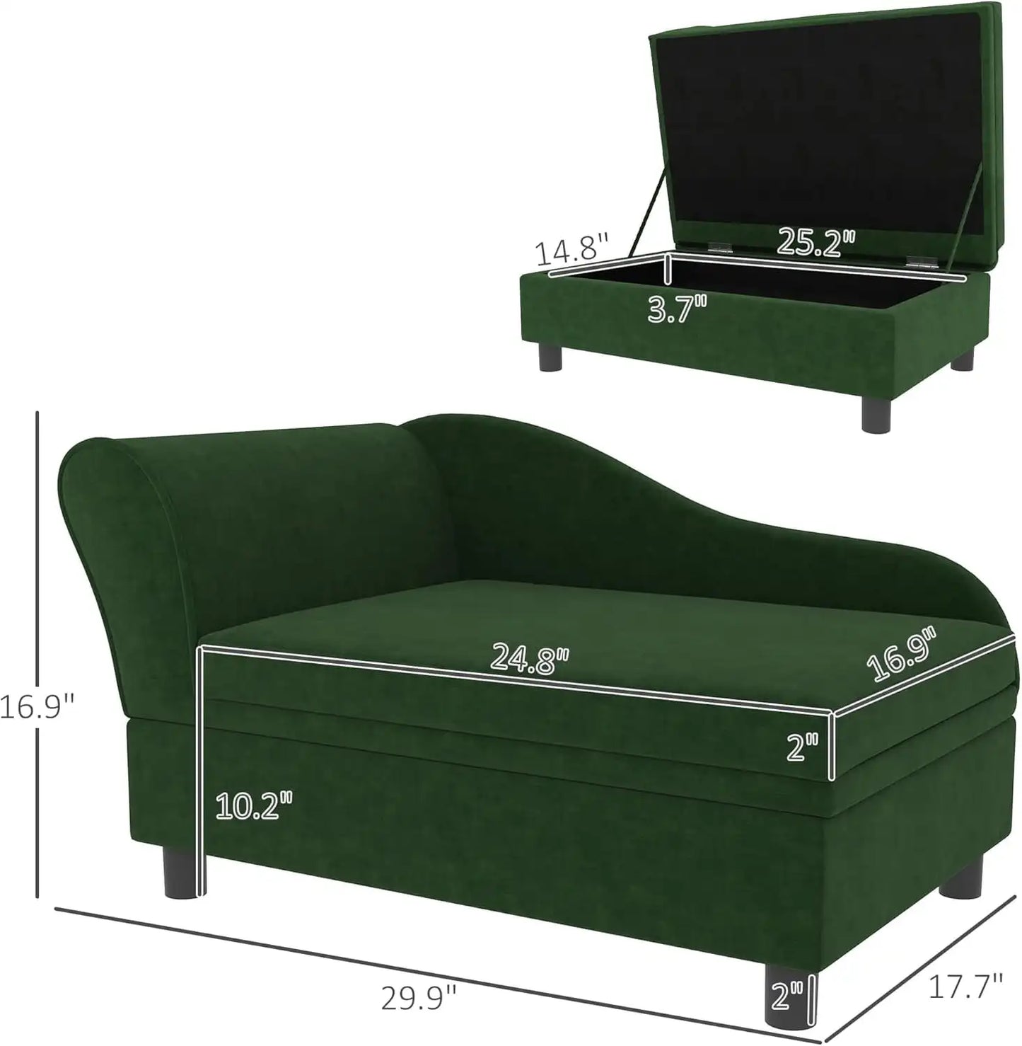 Luxury Fancy Dog Couch with Hidden Storage Small Dog Sofa Bed with Soft Foam Modern Pet Furniture for Puppies