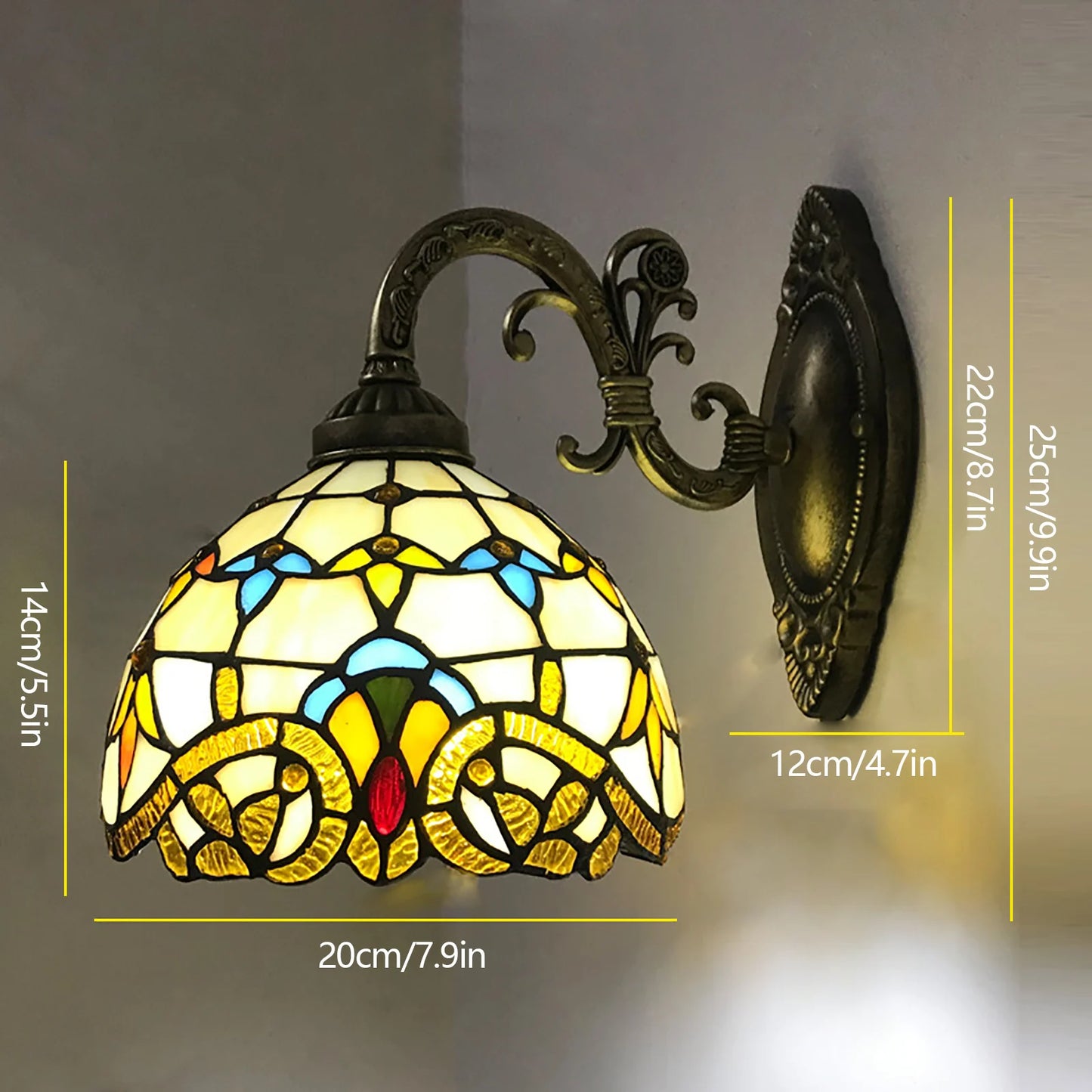 Baroque Wall Light With Glass Shade Rust Proof And Corrosion Resistant Soft And Comfortable Lighting Easy To Install