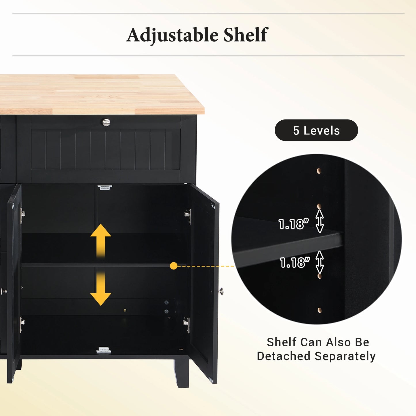 Topmax Farmhouse Kitchen Island Set with Drop Leaf and 2 Seatings Dining Table Set with Storage Cabinet Drawers and Towel Rack