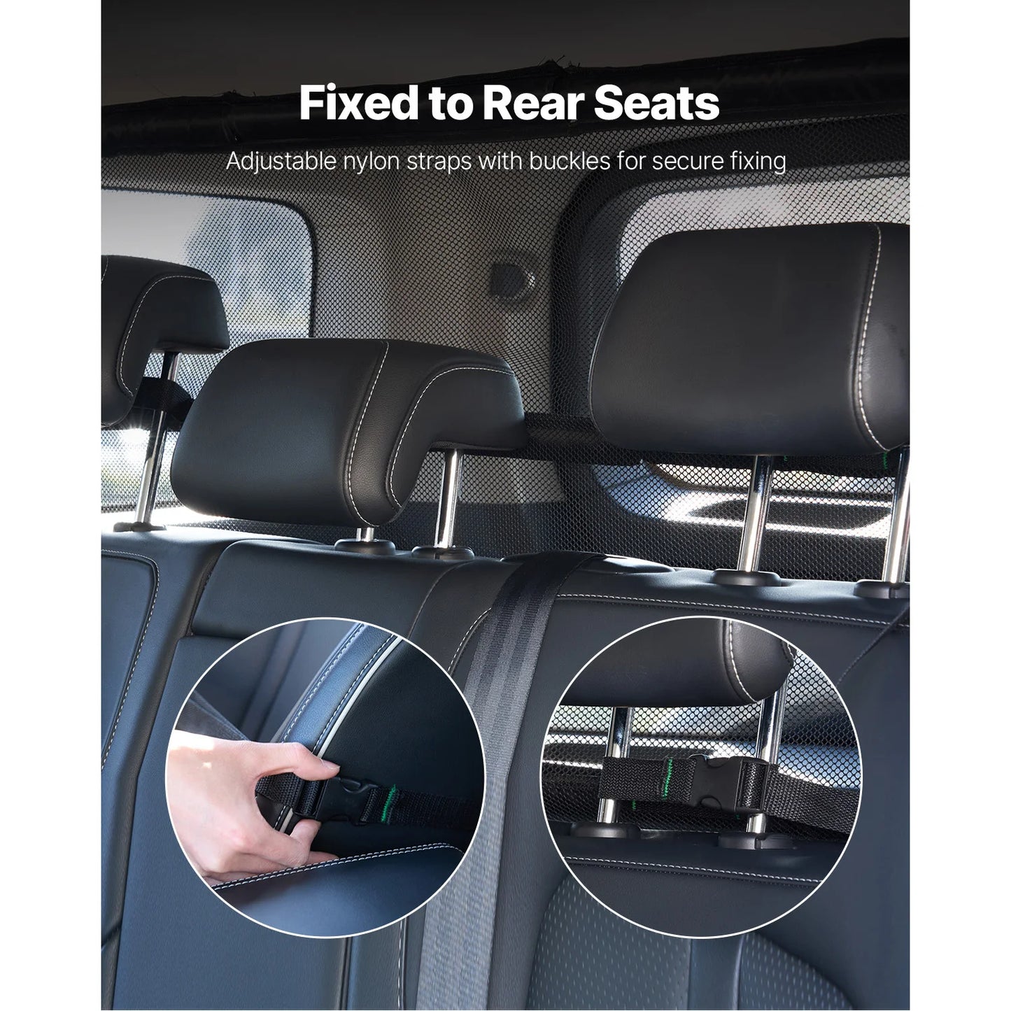 SucceBuy Dog Car Barrier See Through Net For SUVs Trucks