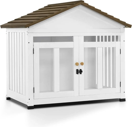 Wooden Dog House Furniture Solid Wood Pet Kennel Indoor for Small and Medium Dogs