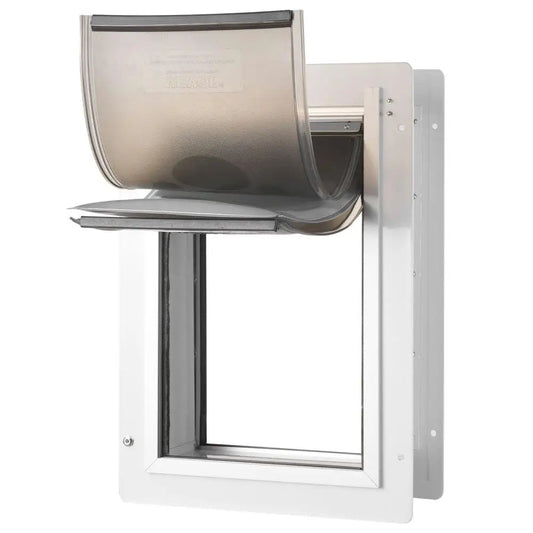 Pet Wall Door with Lock and Magnetic Flap System Durable Metal Frame Medium Size