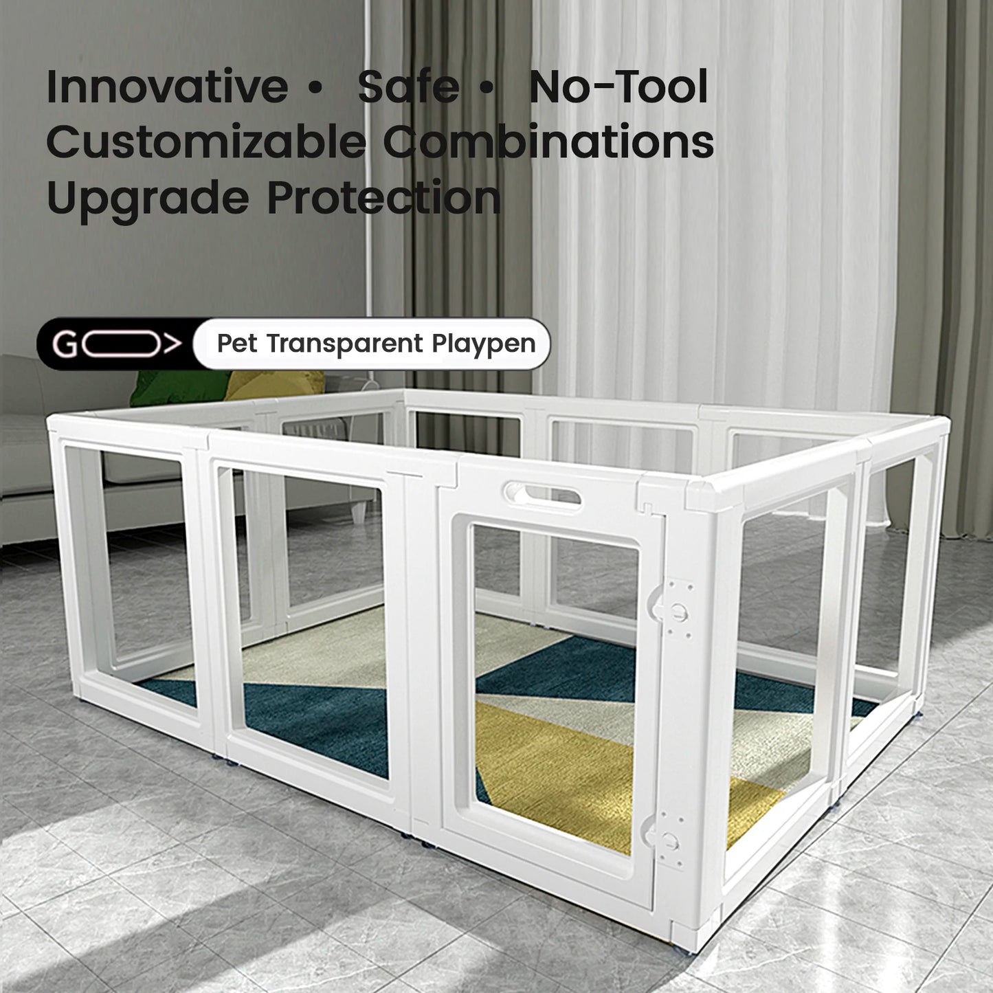 Clear No Tool Dog Playpen For Small Medium Dogs And Cats