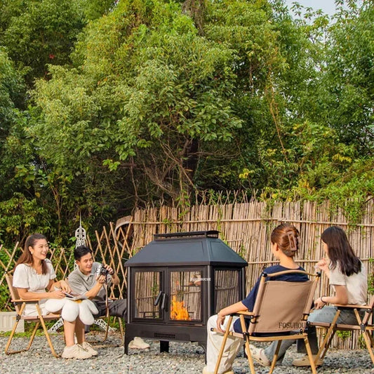 European Fire Pits Garden Brazier Multi Functional Camping Campfire Barbecue Firewood Heating Stove Outdoor Heaters