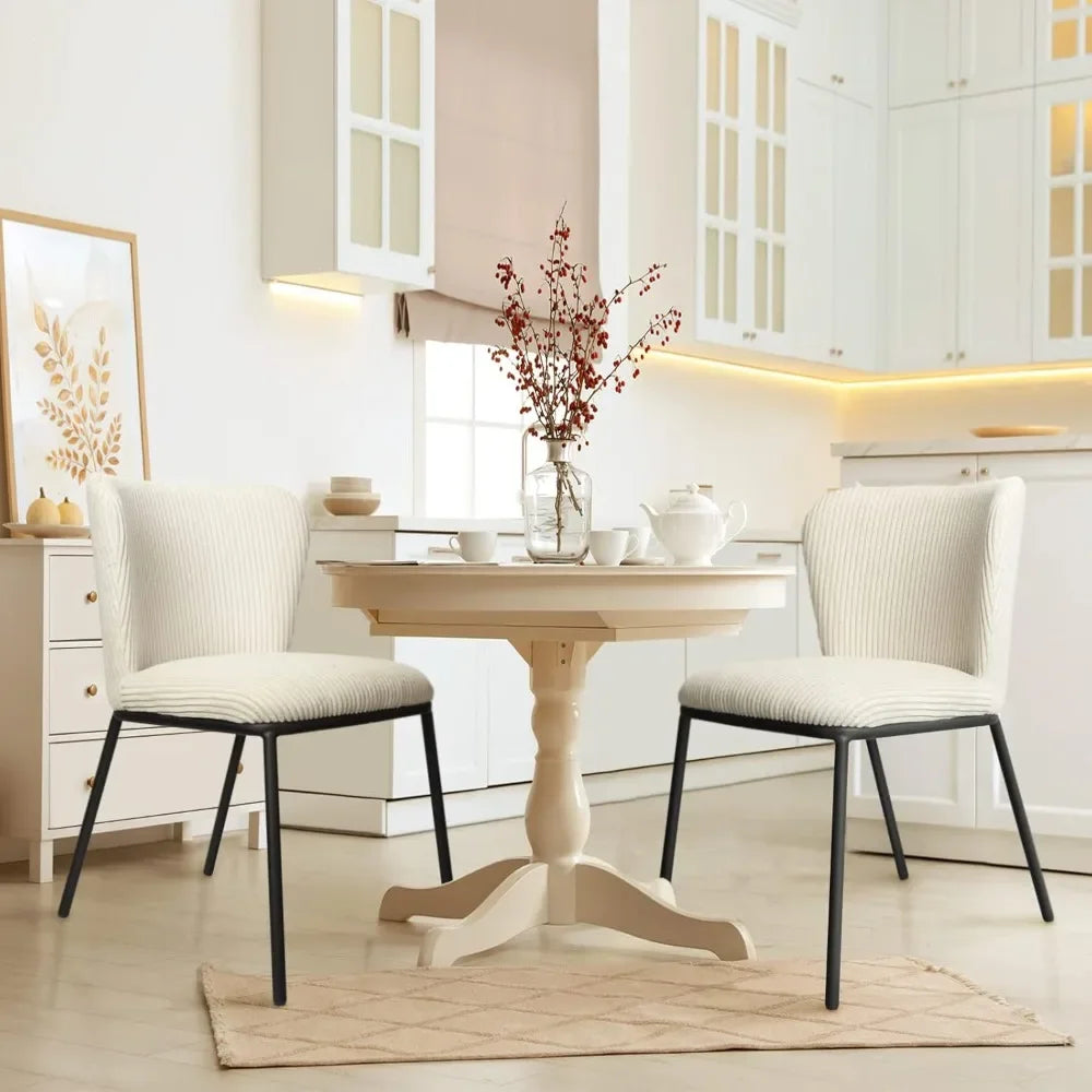 Modern Dining Chairs Set of 4,for Living Room/Dining Room, Upholstered Corduroy Accent Side Leisure Chairs