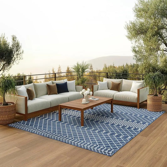 Positano Indoor/Outdoor Navy Blue 7' X 10' Area Rug