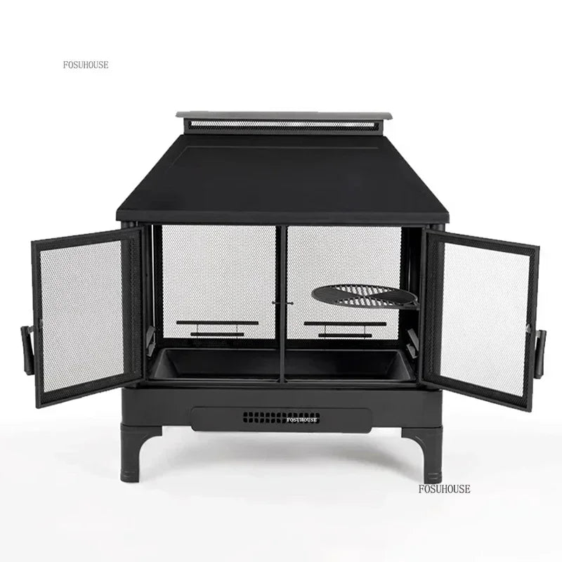 European Fire Pits Garden Brazier Multi Functional Camping Campfire Barbecue Firewood Heating Stove Outdoor Heaters