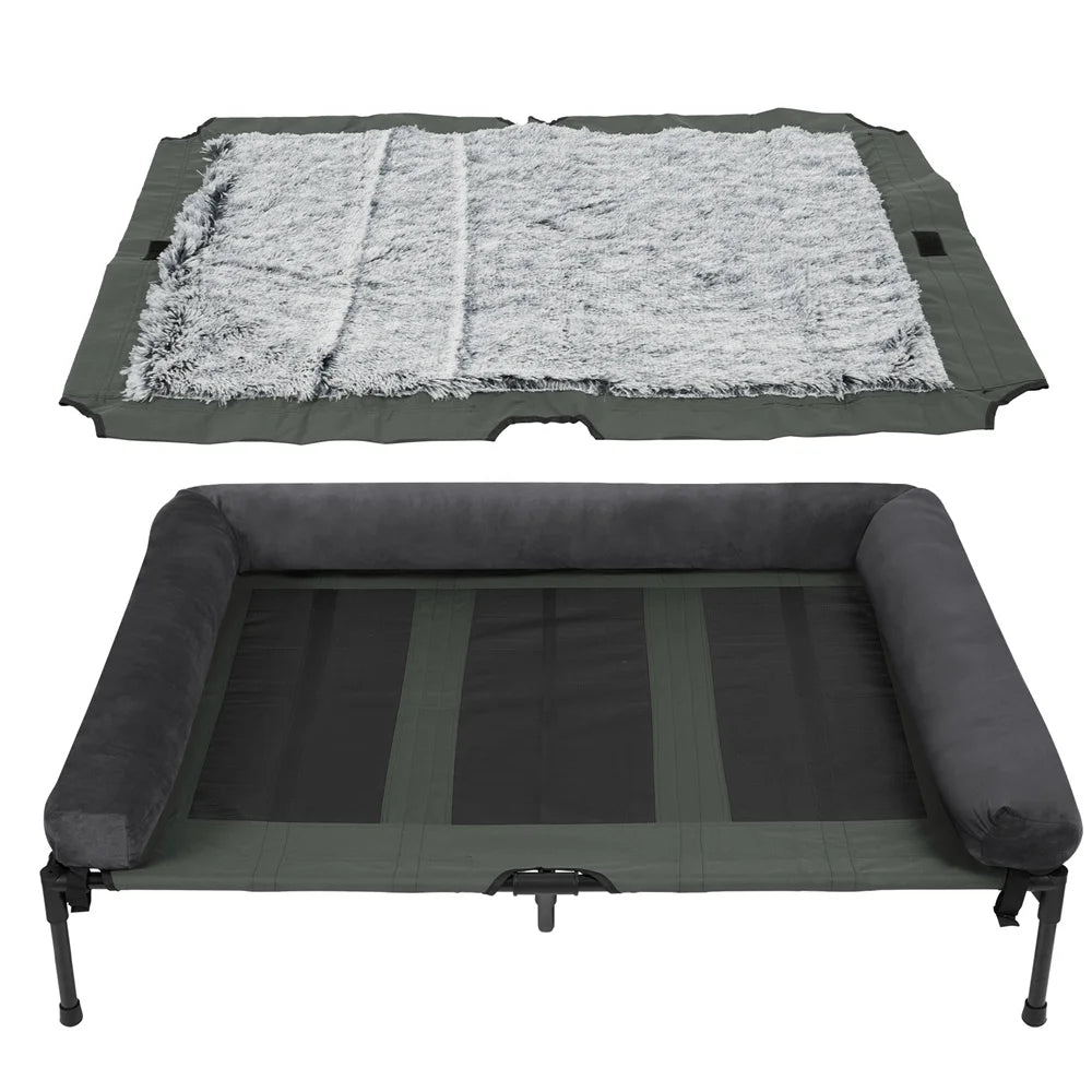 Extra Large Outdoor Raised Dog Bed With Cooling Mat