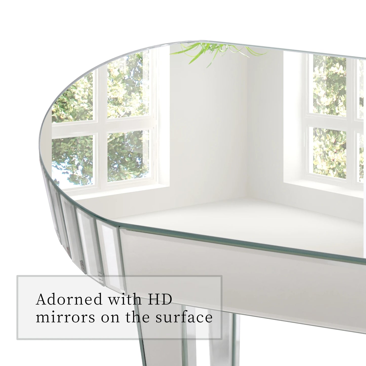 Ultra Long Silver Mirrored Entry Console Table Vanity Table Versatile Furniture for Bedroom Hall Display Desk