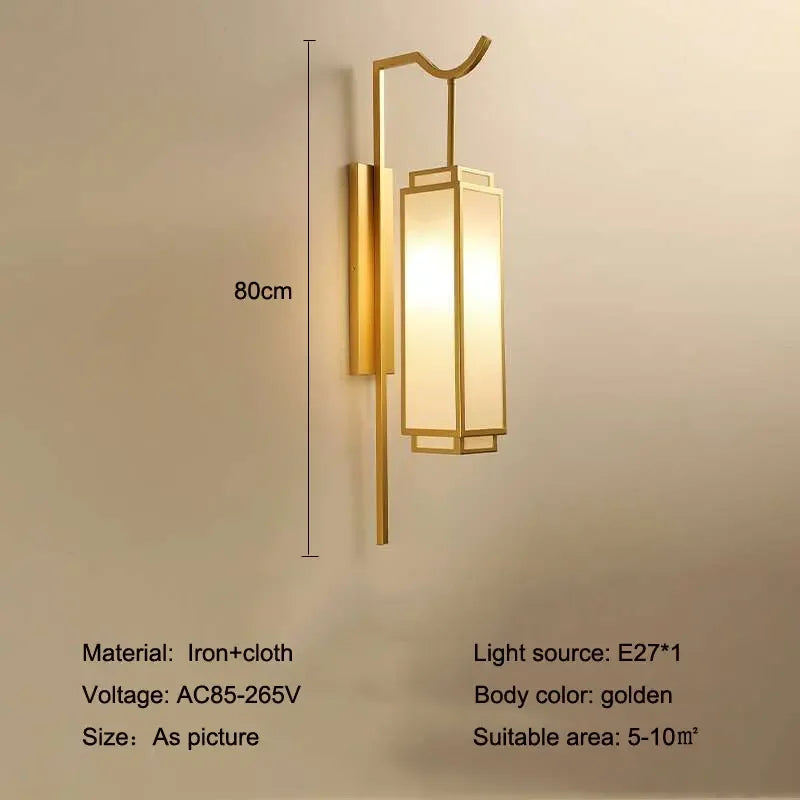 New Chinese Bedside Lamp Simple Antique Wall Lamp Retro Corridor Light for Bedroom and Living Room