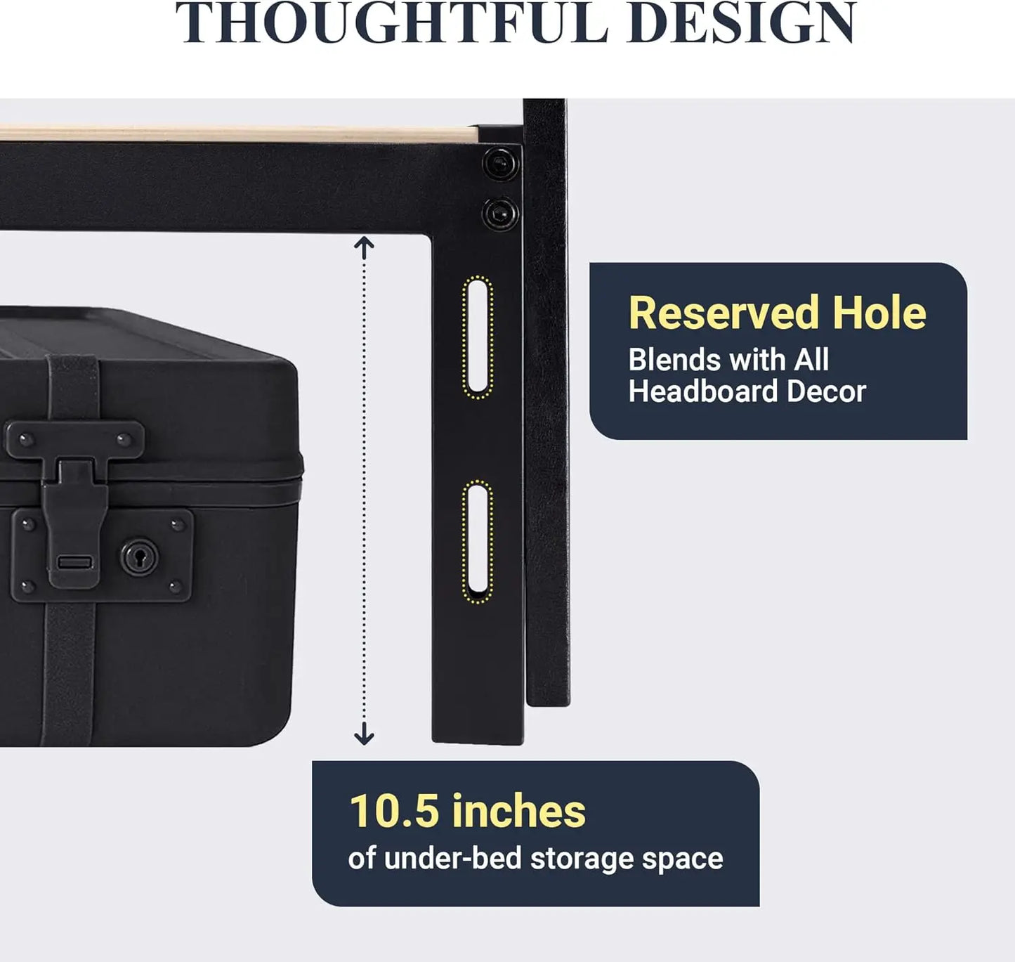 Full Size Platform Bed Frame with 3 Storage Drawers, Faux Leather Upholstered, Wooden Slats Support