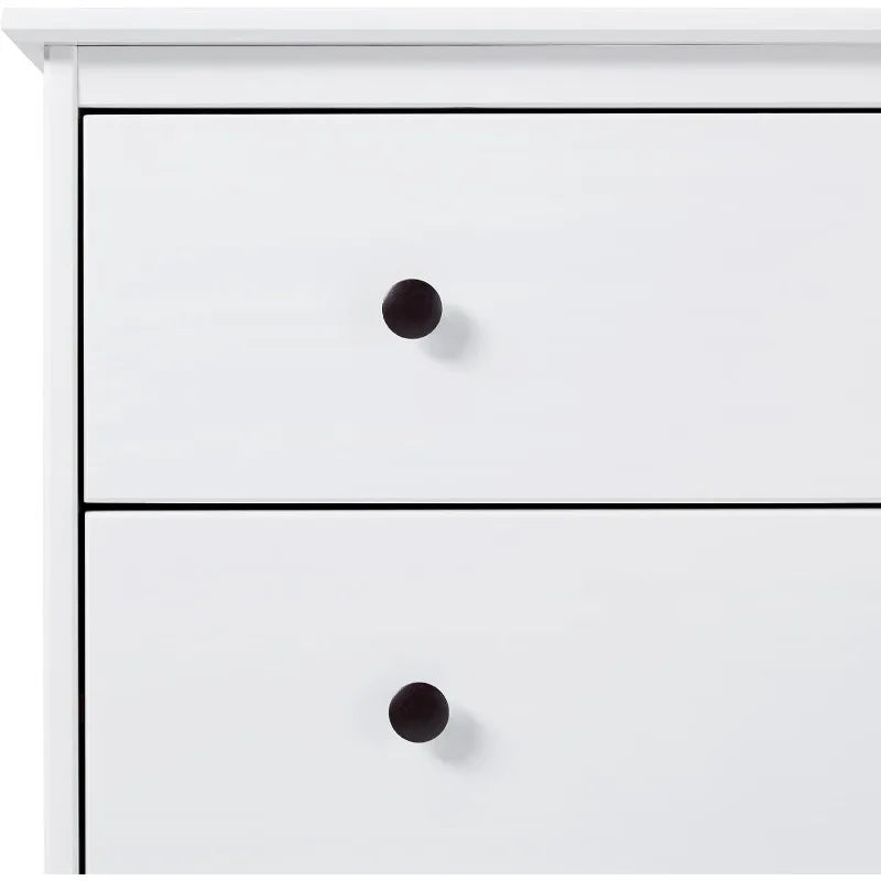 Modern Tall 4 Drawer Solid Wood Dresser Bedroom Storage Organizer 40 Inch White