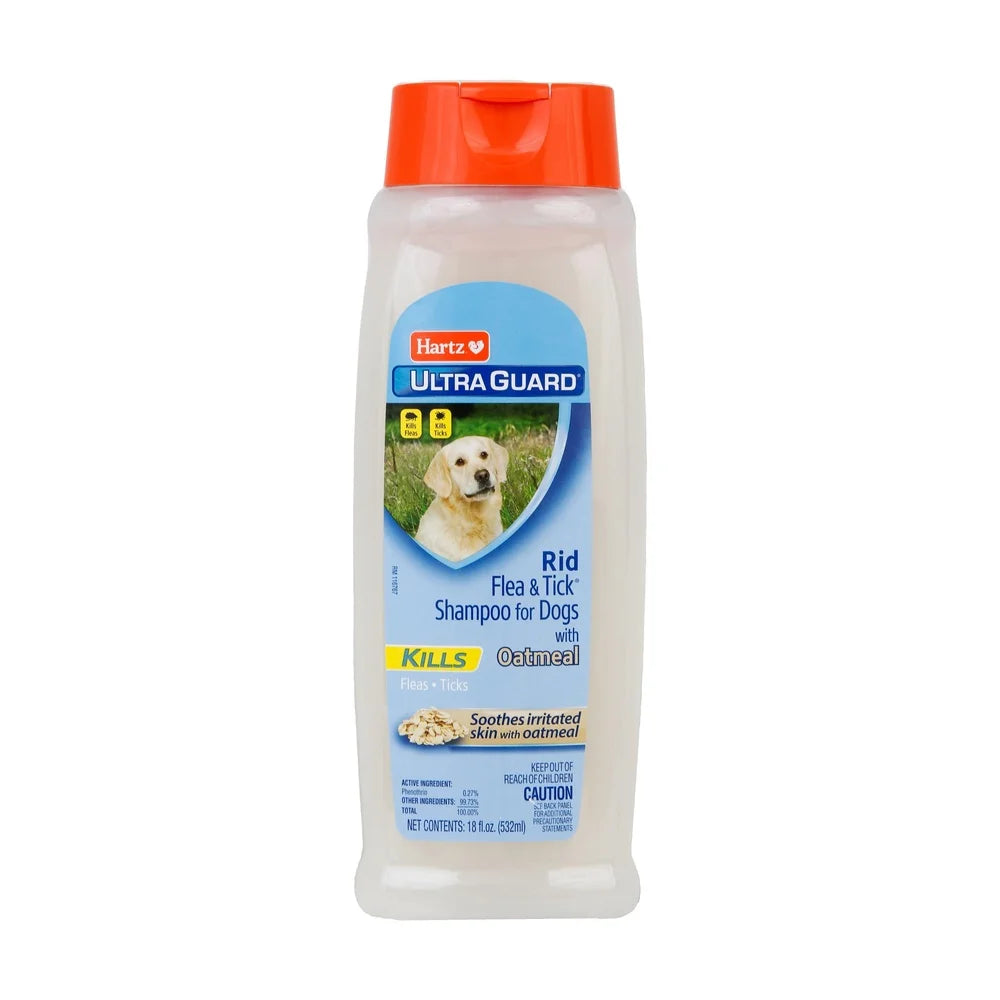 UltraGuard Flea Tick Oatmeal Shampoo Dogs 3 Pack 18oz Cleansing Formula Fast Acting Puppies Soothe Dry Skin Vanilla Scent