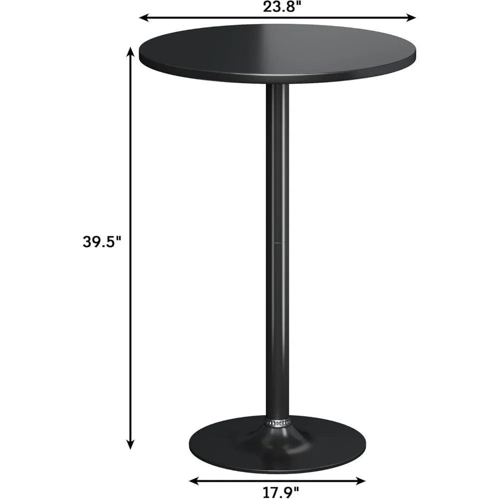 Round Bistro Pub Table 4 Pack Modern Style Metal Base MDF Top Cocktail Bar Height Dining Room Party
