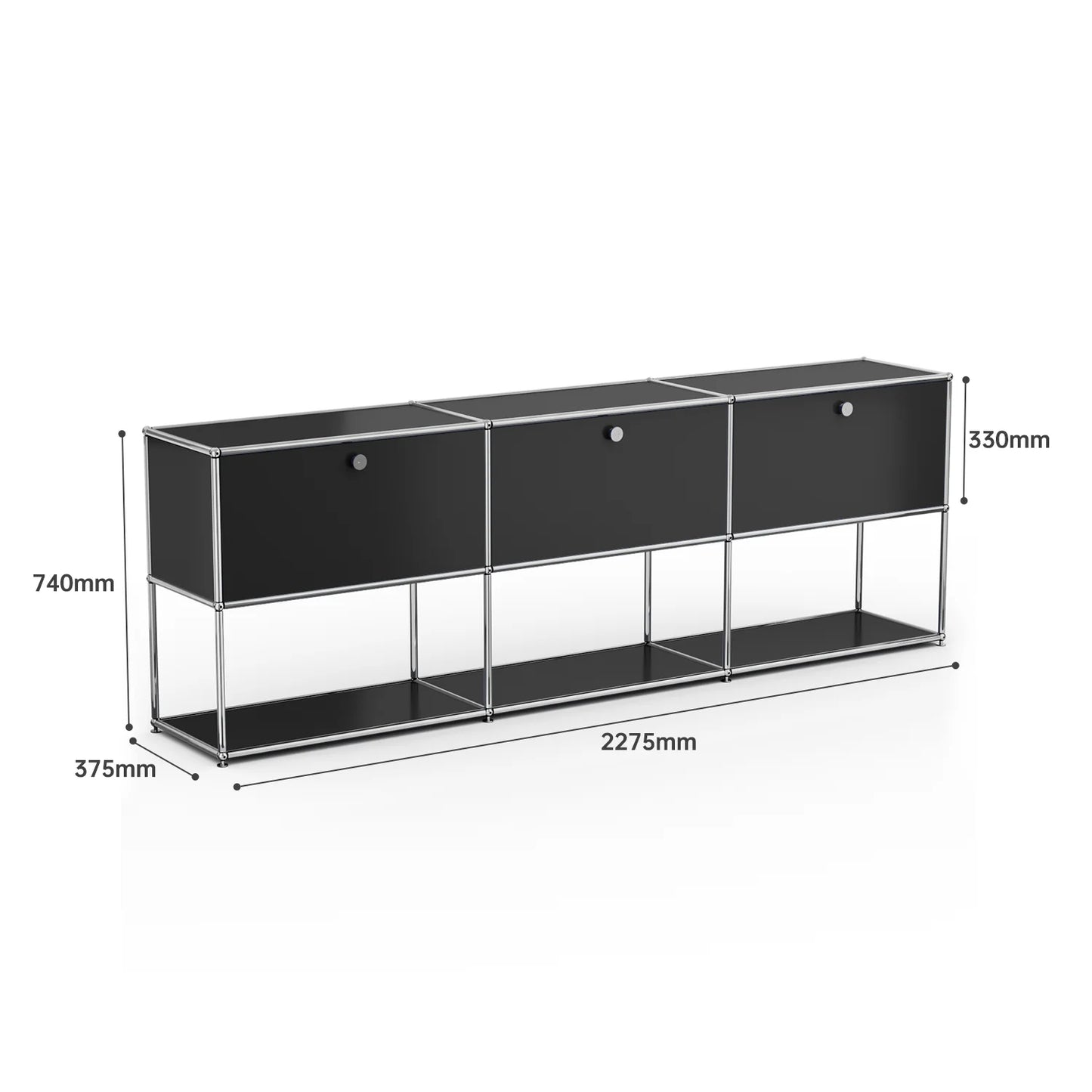 Sideboard Haller Cabinet Stainless Steel Metal Board Living Room Cabinet Storage Shelf Modular Furniture Storage Cabinet