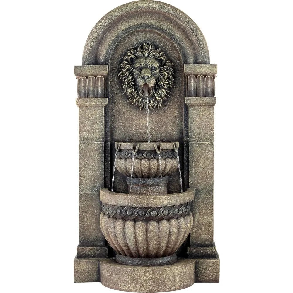 50 Inch High Outdoor Fountain with LED Lights for Garden Terrace Balcony and Corridor