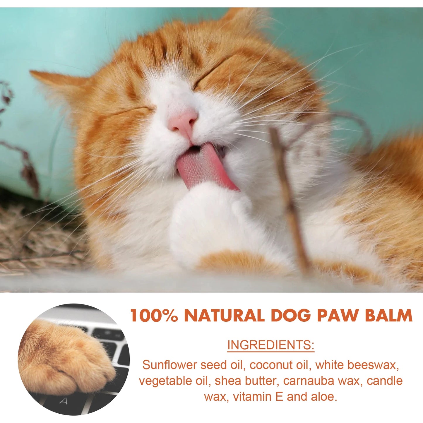 Cat and Dog Paw Balm,Paw Moisturizer for Dogs,Cat and Dog Nose Balm,Soother for Dry Cracked Paws & Noses,Puppy Essential,Paw wax