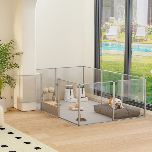 Whelping Playpen Clear Acrylic Dog Fence Waterproof Pad