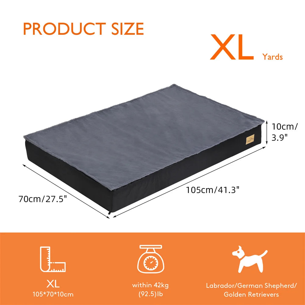 Large Orthopaedic Dog Bed Waterproof Cushion Pet Mattress 2 In 1 Removable Washable Cover Indoor Outdoor