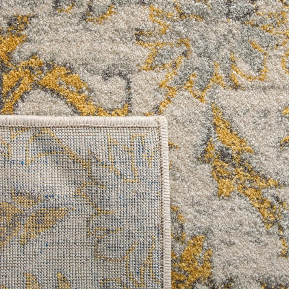 Evoke Collection Area Rug 9 x 12 Ivory and Gold Shabby Chic Oriental Design Non Shedding and Easy Care Ideal for High Traffic Areas