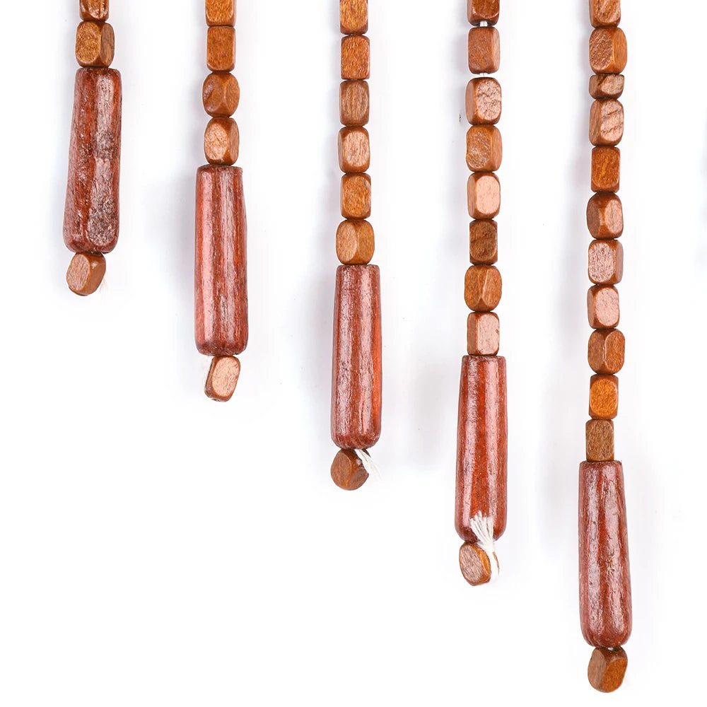 32 Lines Porch Partition Curtain Wooden Beads Curtain Bedroom Living Room Curtain Natural Wooden Bead Door Curtain