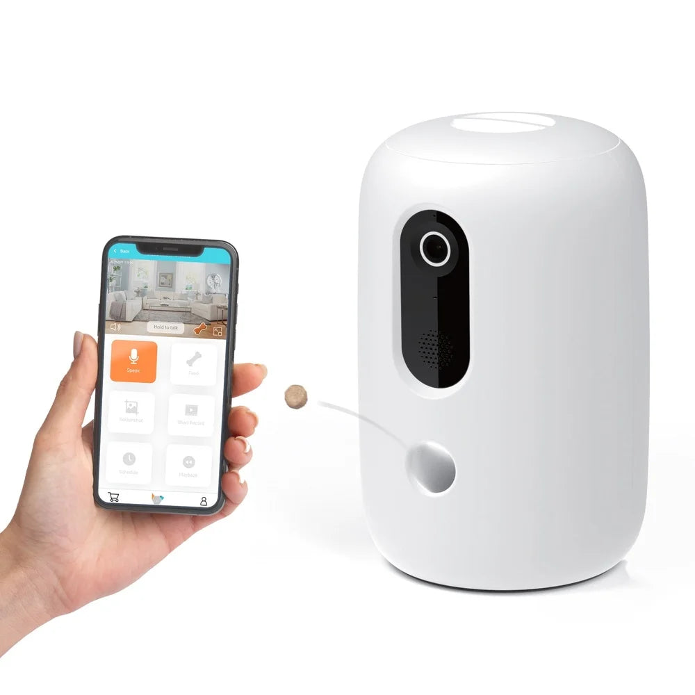 App Enabled Automatic Pet Treat Dispenser With HD Camera Two Way Audio Motion Sensor Interactive Feeder For Cats And Dogs