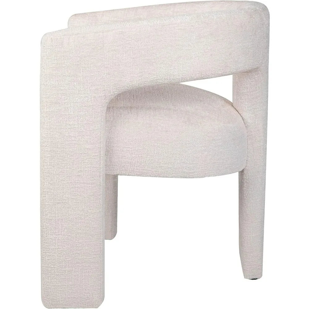 Jofran Gwen Modern Luxury Jacquard Fabric Upholstered Accent Sculpture Dining Armchair Natural