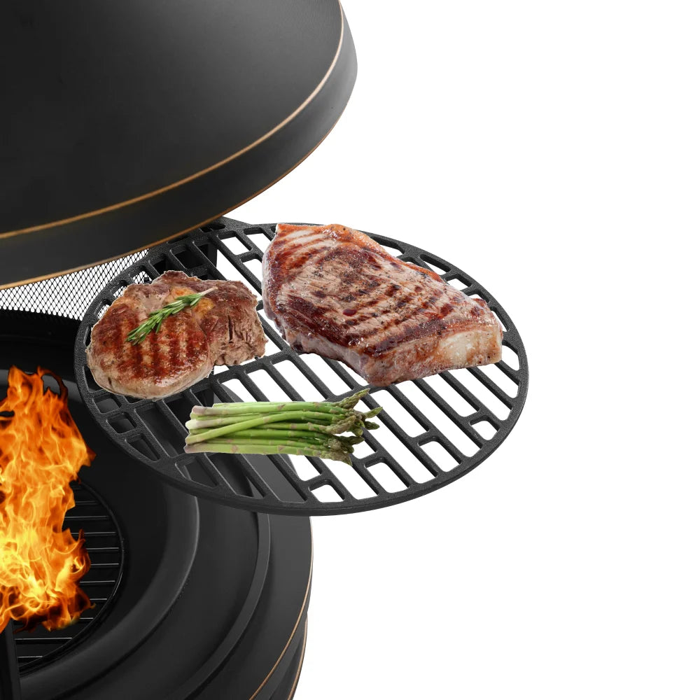 Garden Metal Outdoor Heating Furnace for Backyard 2 in 1 Fire Pit and Grill