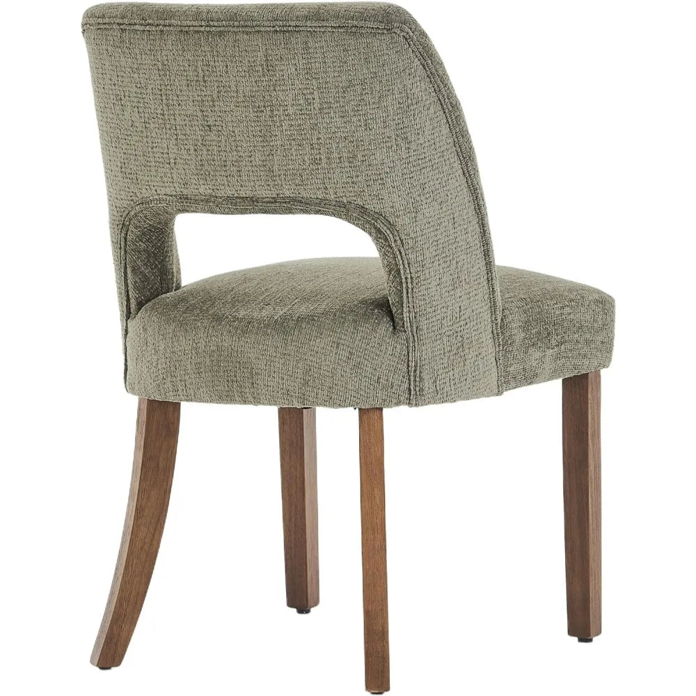 Wooden Dining Chairs Set of 6, Modern Fabric Upholstered Dining Room Chair Kitchen Chairs, Farmhouse Dinner Chair
