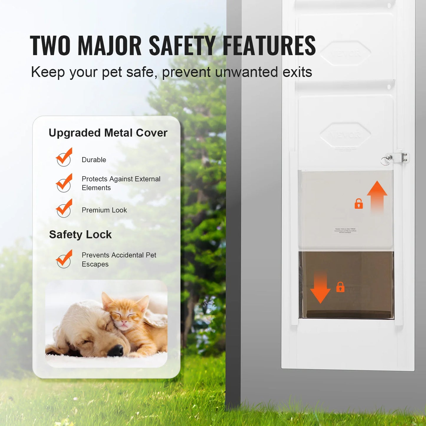 SucceBuy Adjustable Height Dog Door For Sliding Glass Doors