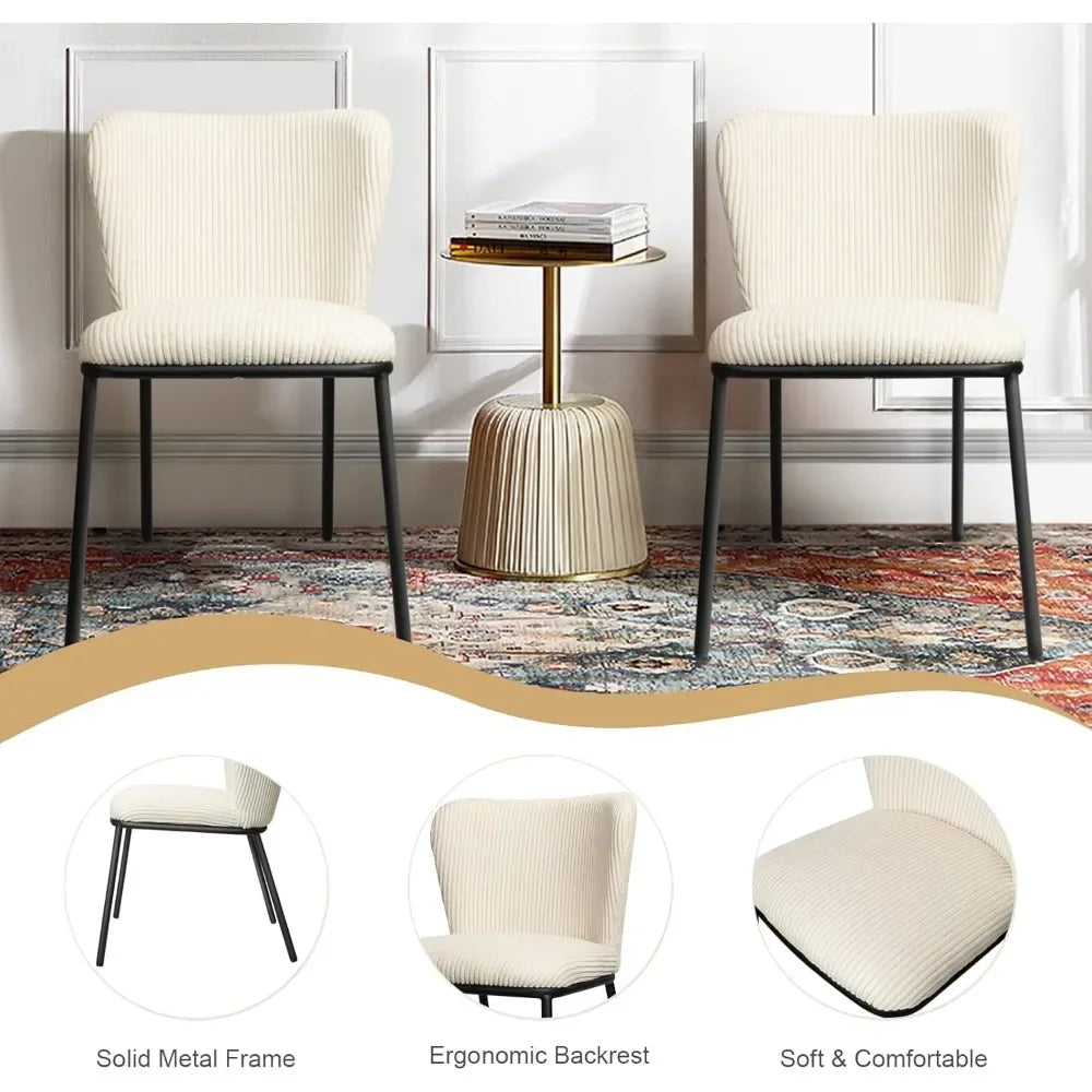 Modern Dining Chairs Set of 4,for Living Room/Dining Room, Upholstered Corduroy Accent Side Leisure Chairs