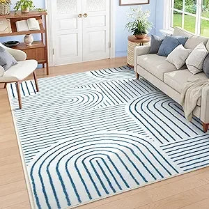 Abstract 8x10 Area Rugs for Living Room and Bedroom Soft Washable Non Slip Modern Dining Room Rug