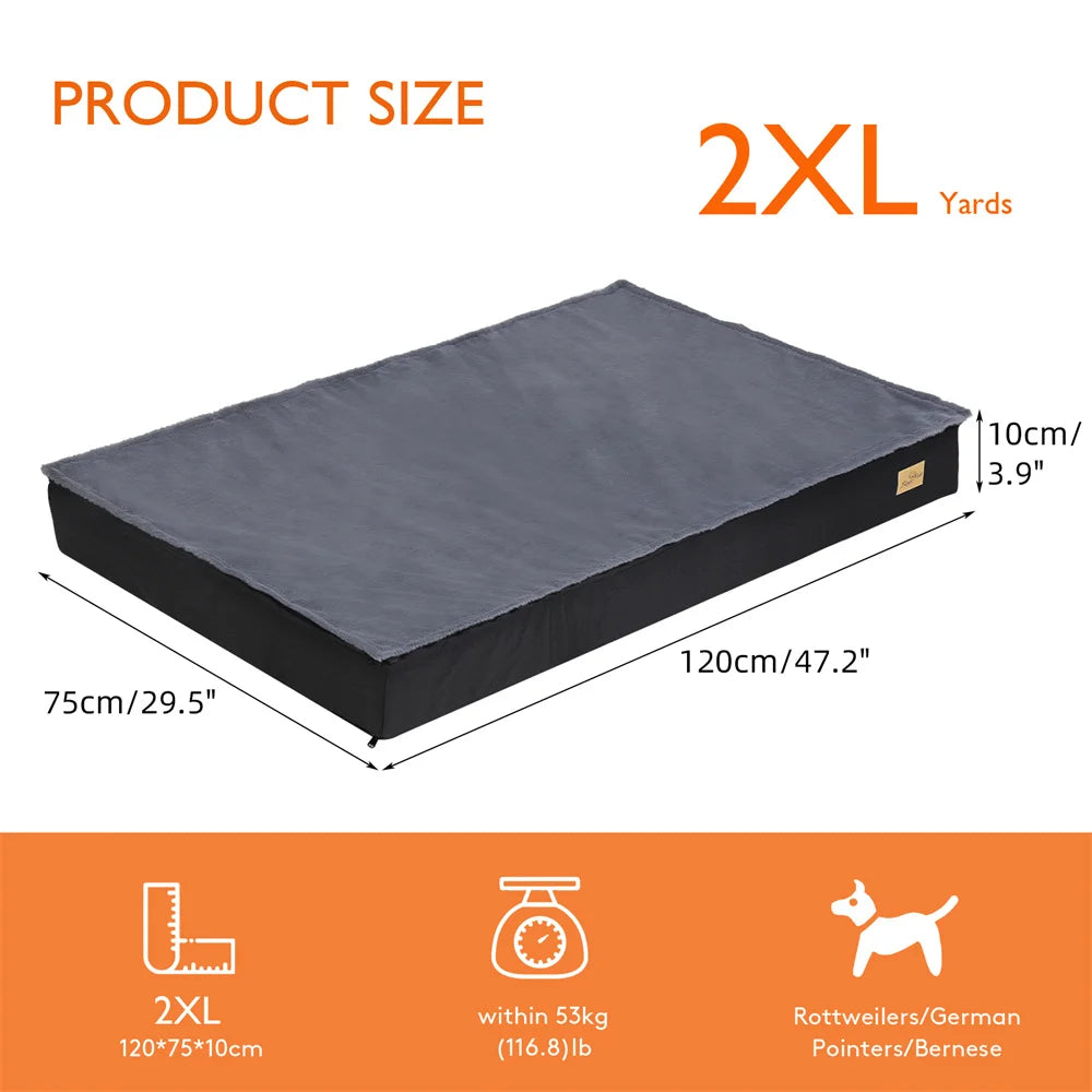 Large Orthopaedic Dog Bed Waterproof Cushion Pet Mattress 2 In 1 Removable Washable Cover Indoor Outdoor