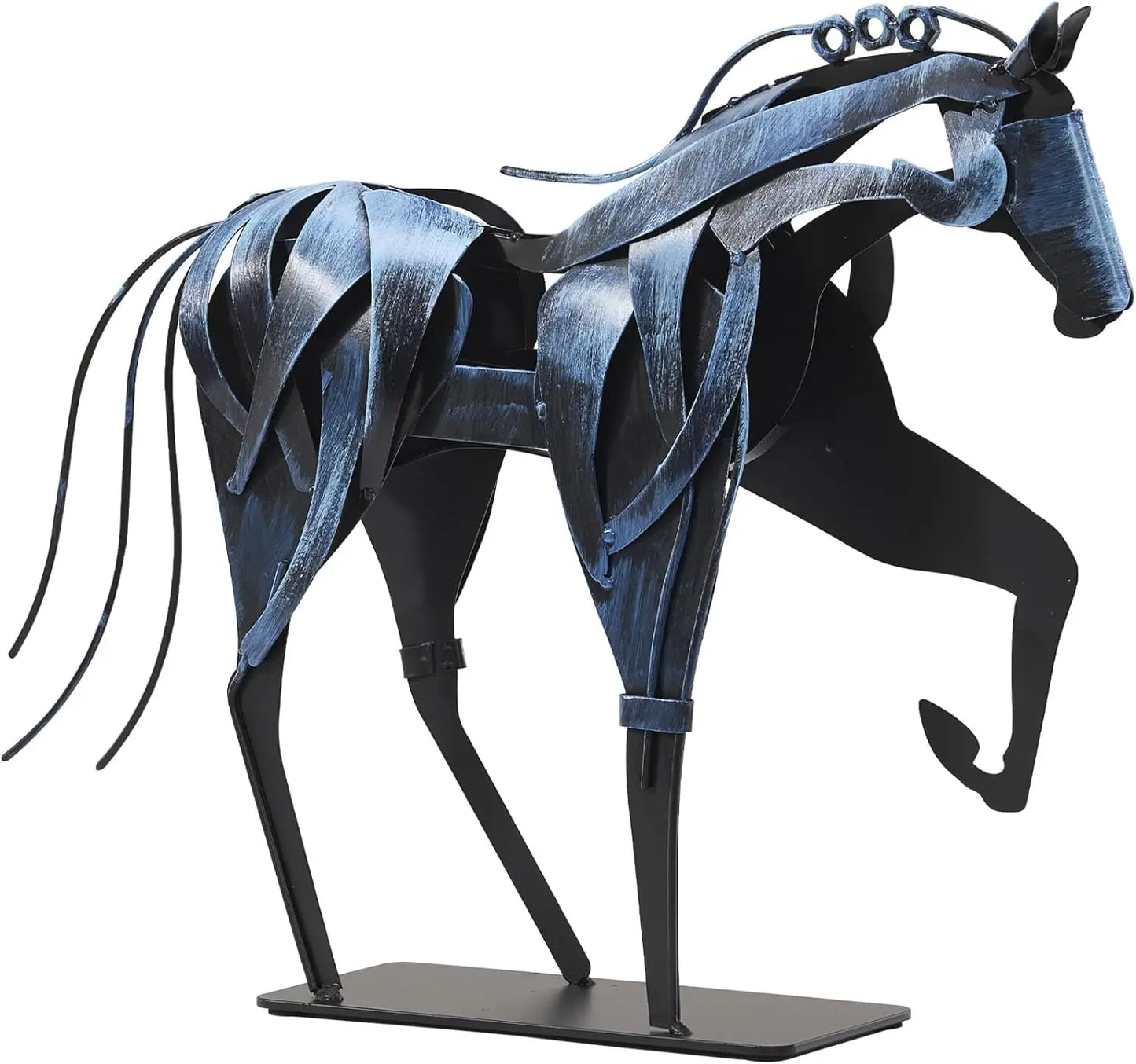 Horse Statue-Unique Rustic Decor for Office&Home -Hand-Painted Metal Sculpture - Perfect Handicraft Gift for Horse Lovers (Grey)