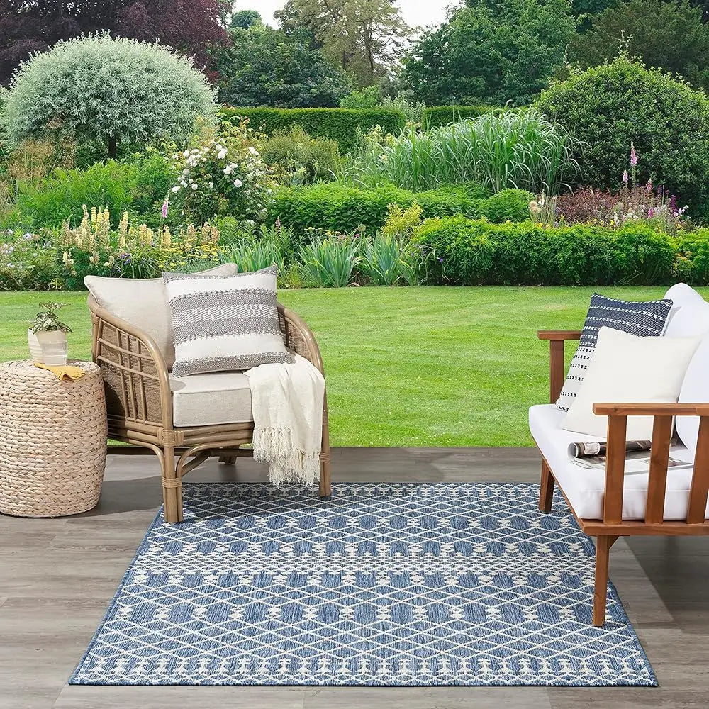 Positano Indoor/Outdoor Navy Blue 7' X 10' Area Rug