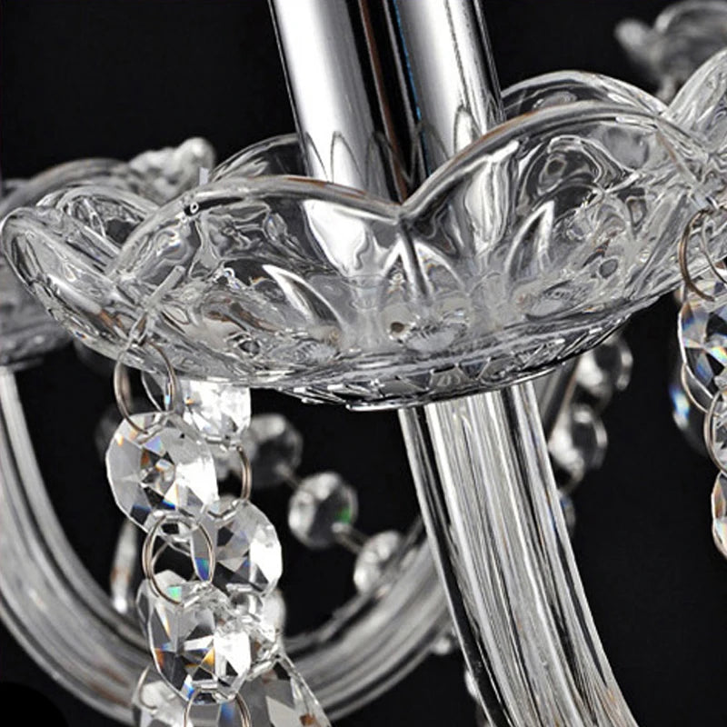 6 Lights Tassels Chandelier Classic 6 Arms Crystal Lustre Ceiling Light Lamp for Dining Living Room Bedroom