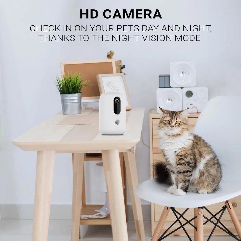 App Enabled Automatic Pet Treat Dispenser With HD Camera Two Way Audio Motion Sensor Interactive Feeder For Cats And Dogs