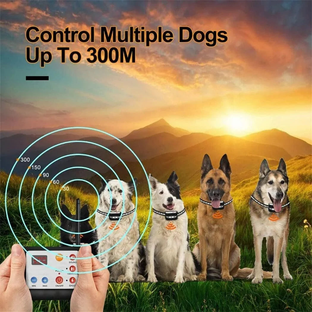 Wireless Dog Fence Electric Pet Containment System Shock Collars Adjustable Range for Three Dogs