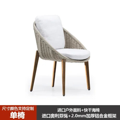 Small Apartment Nordic Patio Garden Sofa Simple Courtyard Balcony Leisure Chair Outdoor Restaurant Hotel Villa Single Sofa